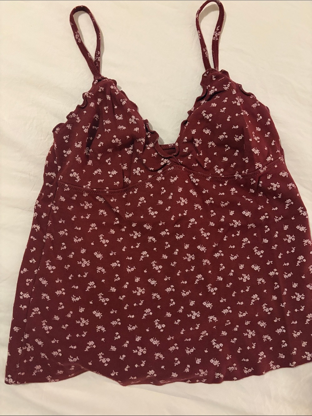 Brandy Melville tank OS Women’s Burgundy Floral Cami Top